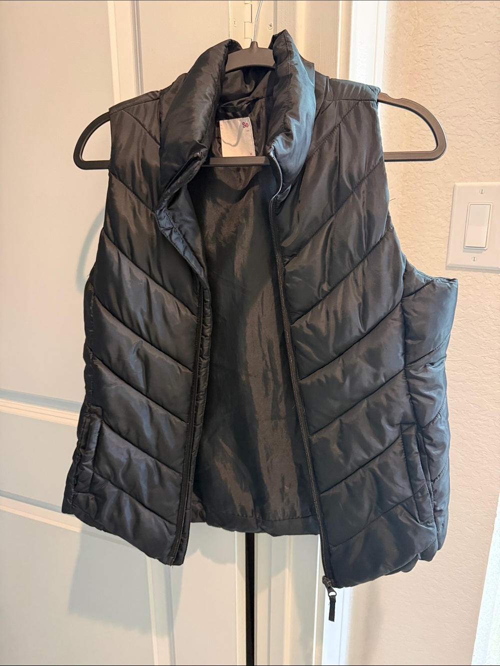 SO Black Quilted Puffer Vest